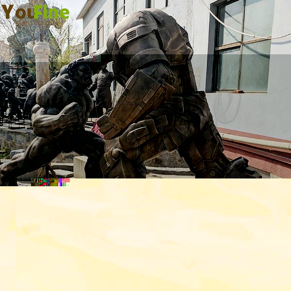 Movie Star Large Hulk and Samurai Bronze Statue