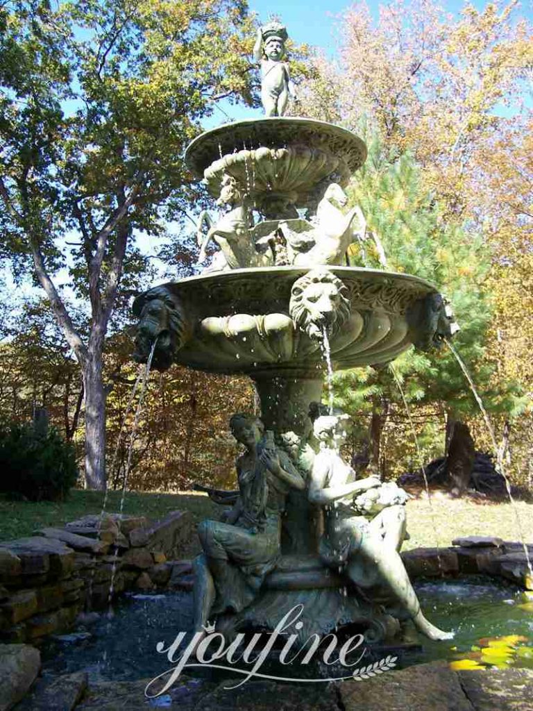 Outdoor Tiered Bronze Fountain with Pelican Statue for Sale BOKK-854 - Bronze Animal Fountain - 21