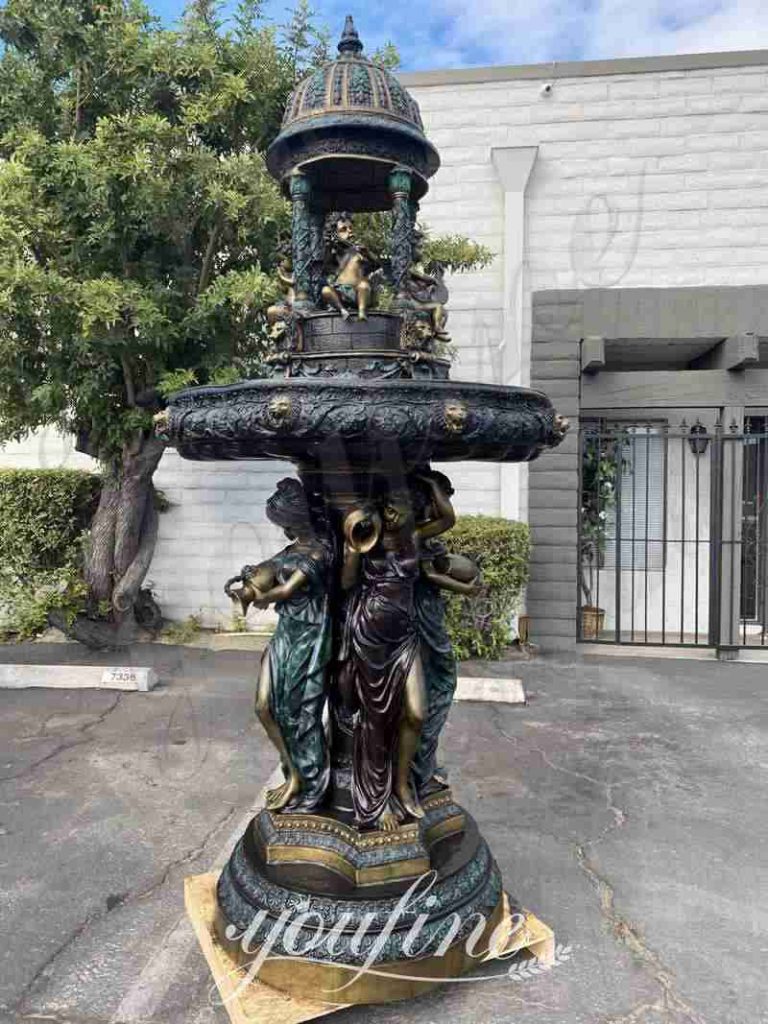 Outdoor Tiered Bronze Fountain with Pelican Statue for Sale BOKK-854 - Bronze Animal Fountain - 20