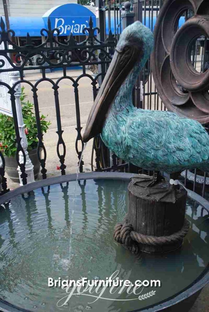 Outdoor Tiered Bronze Fountain with Pelican Statue for Sale BOKK-854 - Bronze Animal Fountain - 14