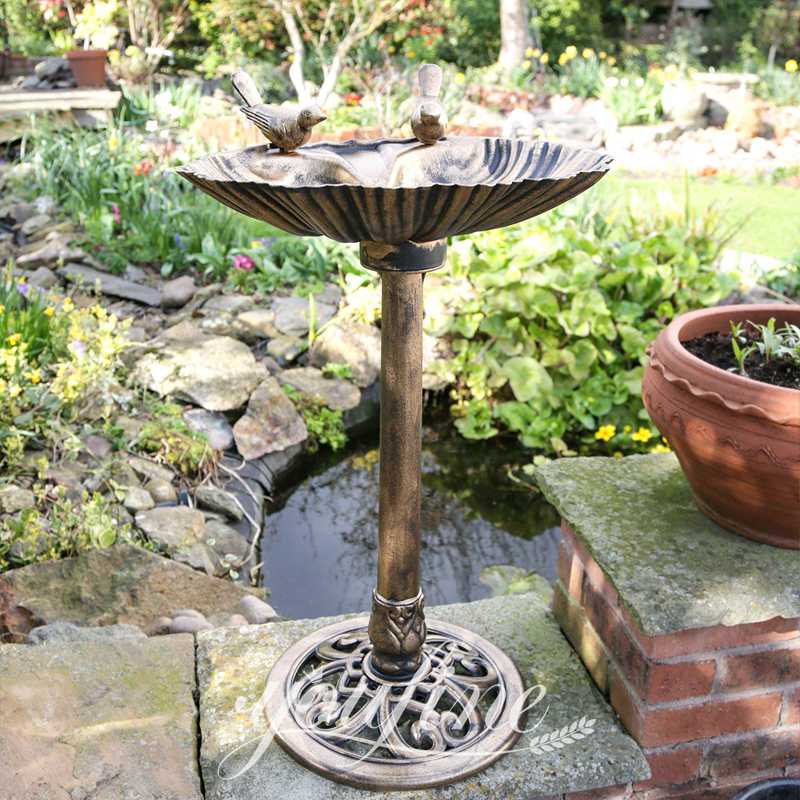bronze bird bath fountains-YouFine Sculpture