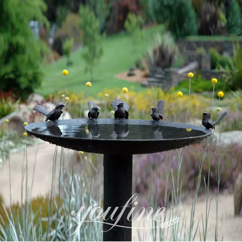 bronze birds bath-YouFine Sculpture