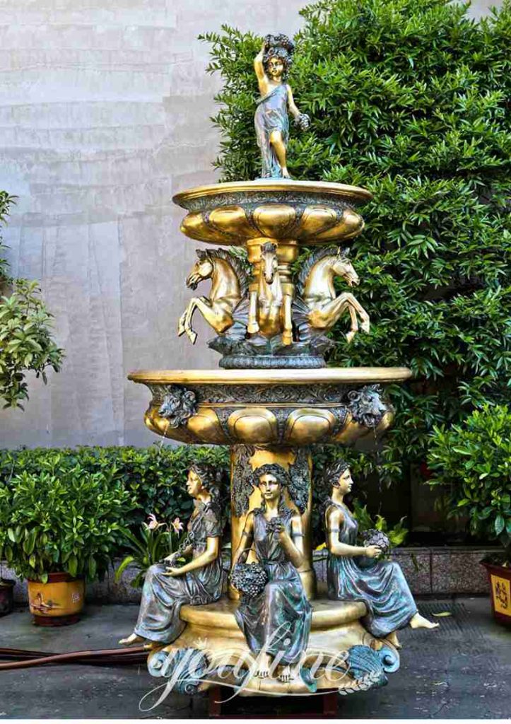 Outdoor Tiered Bronze Fountain with Pelican Statue for Sale BOKK-854 - Bronze Animal Fountain - 17