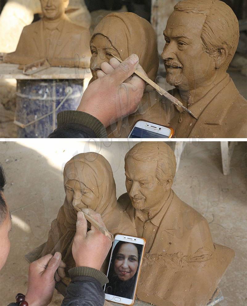 clay model of custom life size bronze statues