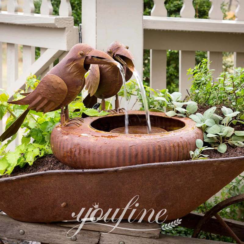 Outdoor Tiered Bronze Fountain with Pelican Statue for Sale BOKK-854 - Bronze Animal Fountain - 15