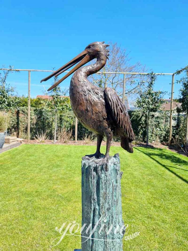 Outdoor Tiered Bronze Fountain with Pelican Statue for Sale BOKK-854 - Bronze Animal Fountain - 13