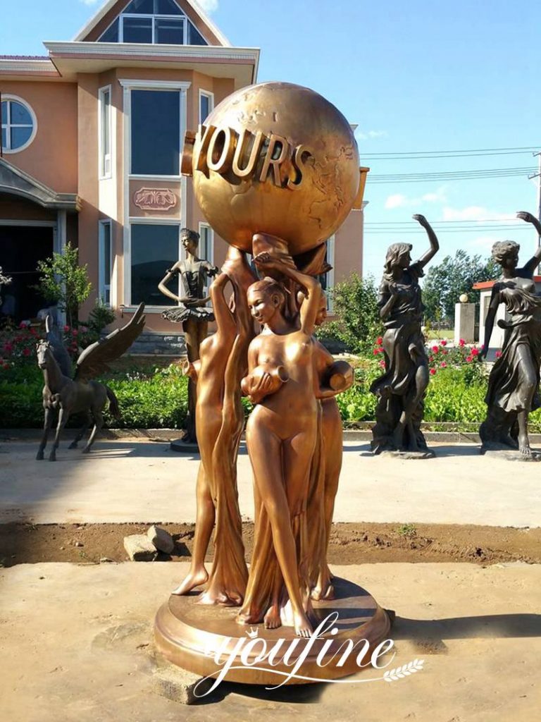 the world is yours globe statue-YouFine Sculpture