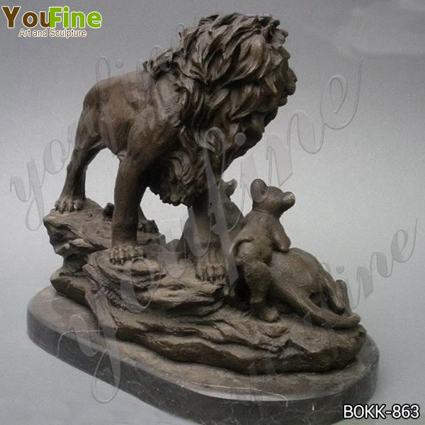 Antique Bronze Family Lion Statue for Garden Decor Suppliers