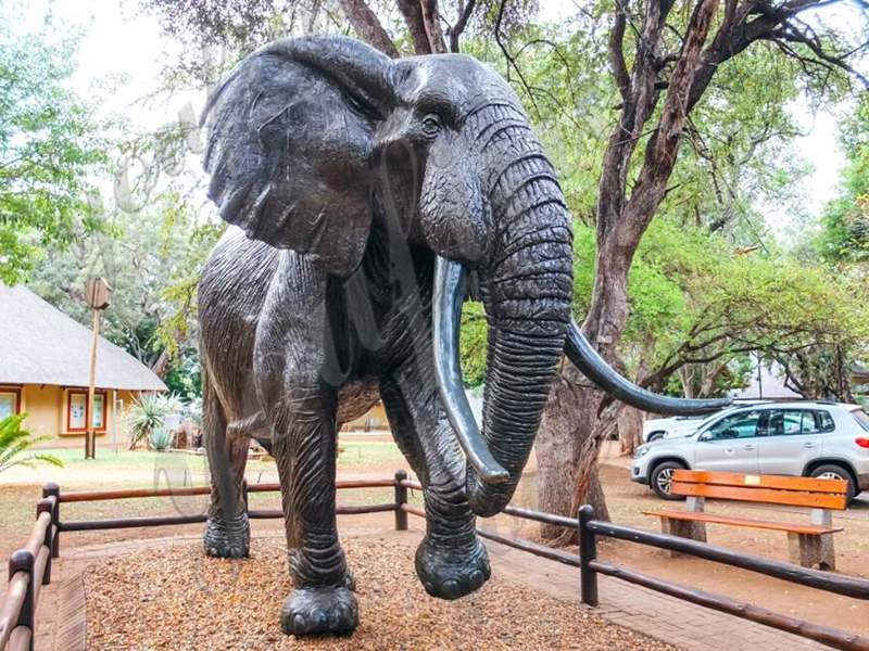 Large Bronze Trunk Up Elephant Statues BOKK-386 - Bronze Elephant Statue - 5