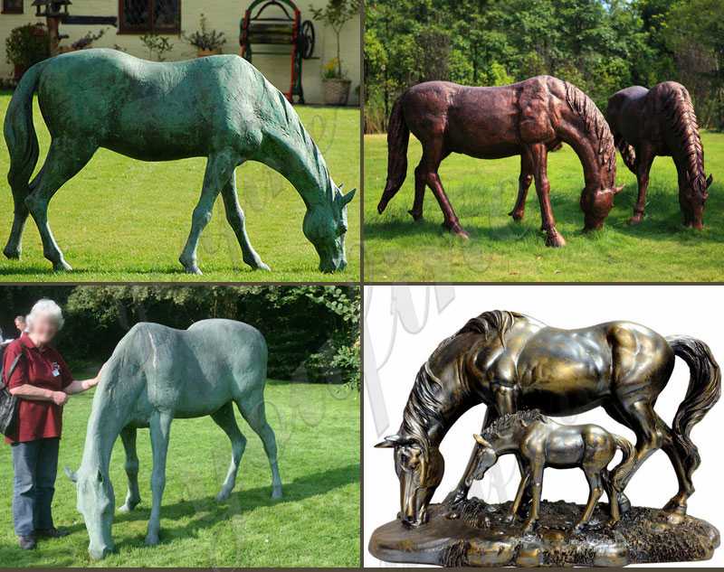 Outdoor Garden Bronze Mare and Foal Horse Statue BOKK-868 - Bronze Horse Statues - 2