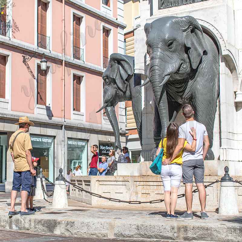 Bronze Outdoor Life Size Elephant-YouFine Sculpture