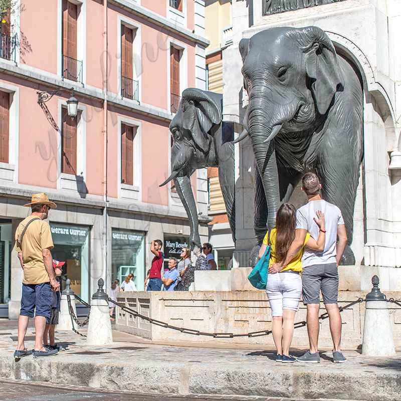 Large Bronze Trunk Up Elephant Statues for Garden Factory Direct BOKK-386 - Bronze Animal Sculpture - 8