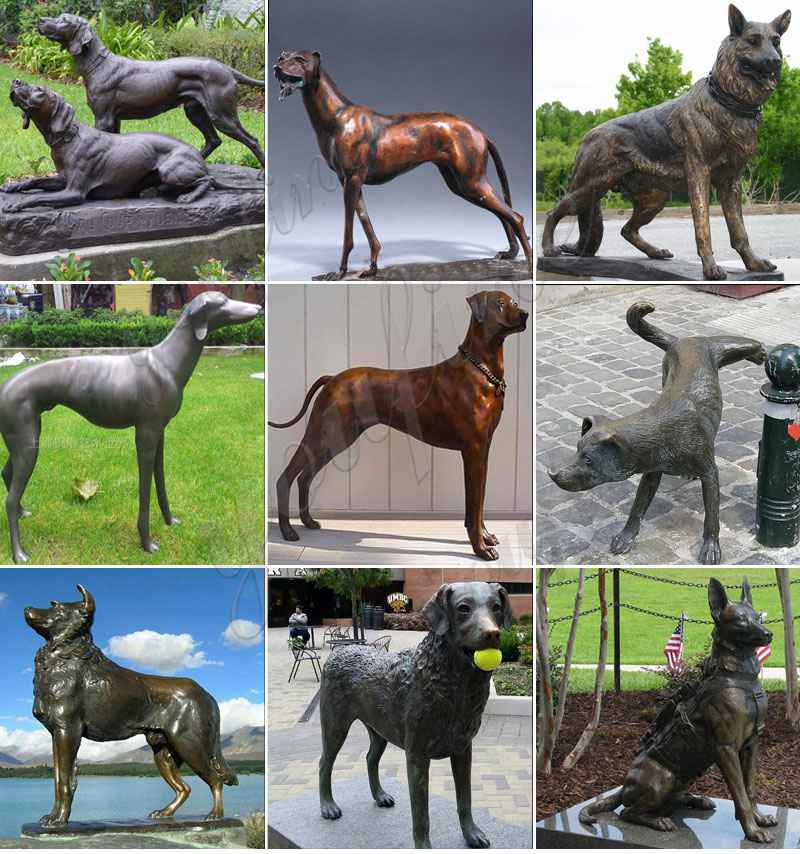 Bronze dog statues for home