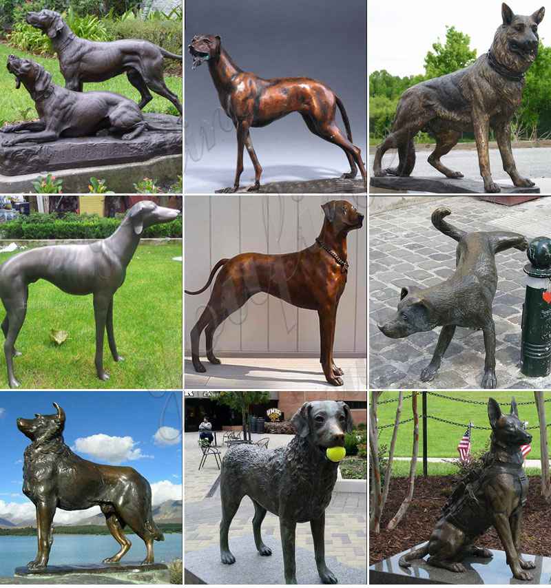 Hot Selling Garden Bronze Greyhound Whippet Dog Statues for Sale BOKK-888 - Bronze Animal Sculpture - 4