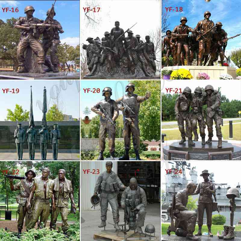 Bronze military memorial statue