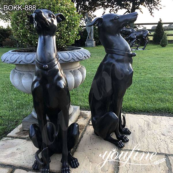 Garden Bronze Greyhound Whippet Dog Statues for Sale