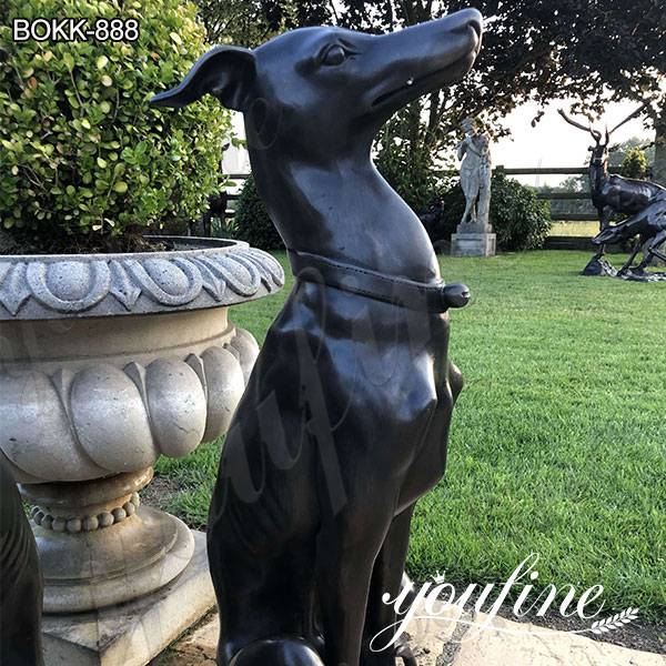 Garden Bronze Greyhound Whippet Dog Statues