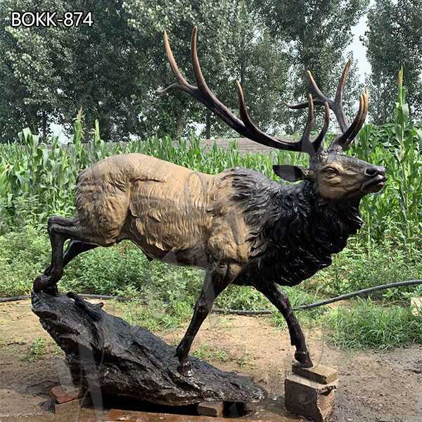 Hot Selling Bronze Elk Animal Statue for Home Garden Suppliers