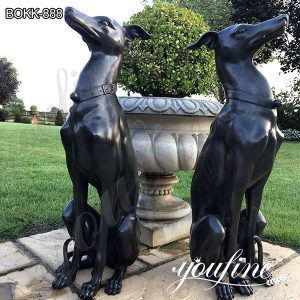 Hot Selling Garden Bronze Greyhound Whippet Dog Statues for Sale BOKK-888