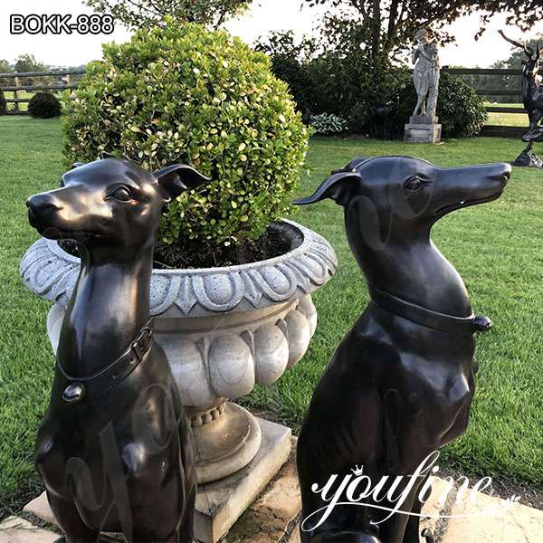 Hot Selling Garden Bronze Greyhound Whippet Dog Statues for Sale