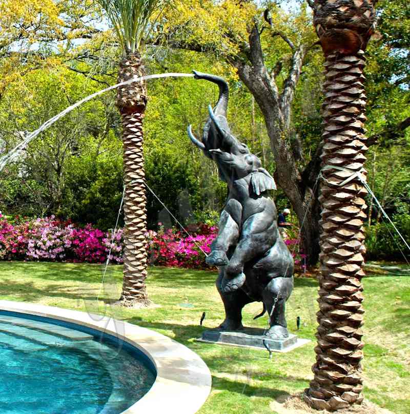 Large Bronze Trunk Up Elephant Statues BOKK-386 - Bronze Elephant Statue - 11