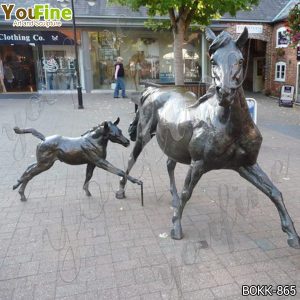 Outdoor Large Bronze Mare and Filly Horse Statues for Sale BOKK-865