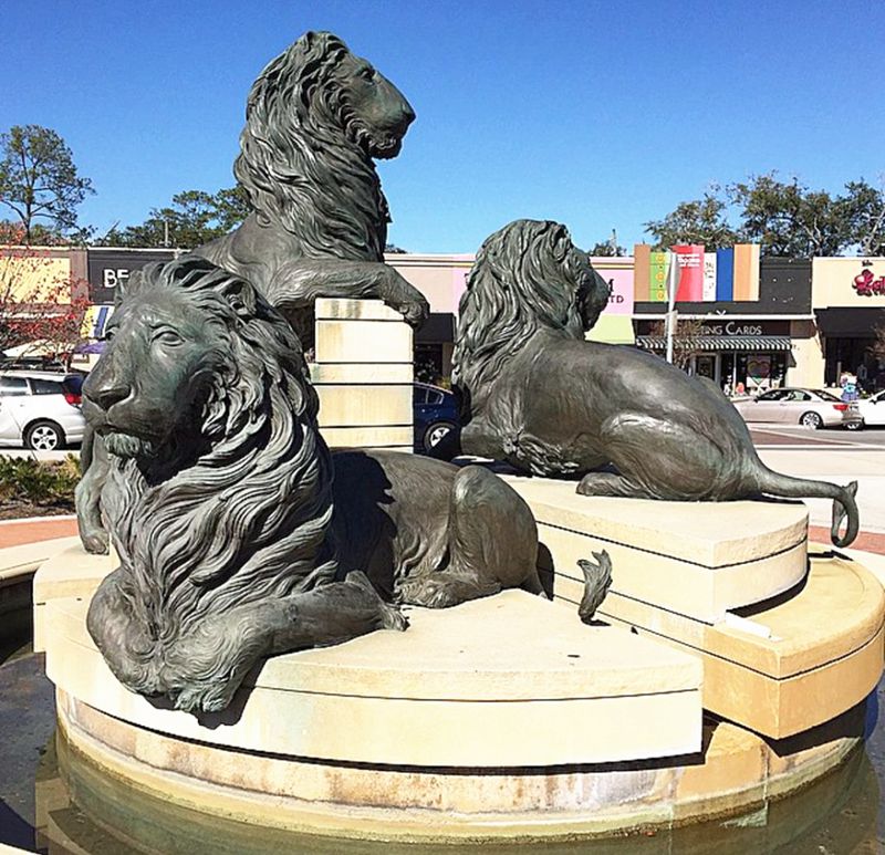 Antique Bronze Family Lion Statue for Garden Decor Suppliers BOKK-863 - Bronze Lion Statues - 4