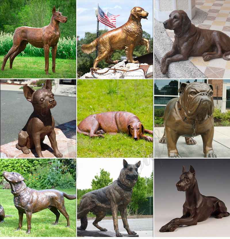 Hot Selling Garden Bronze Greyhound Whippet Dog Statues for Sale BOKK-888 - Bronze Animal Sculpture - 5