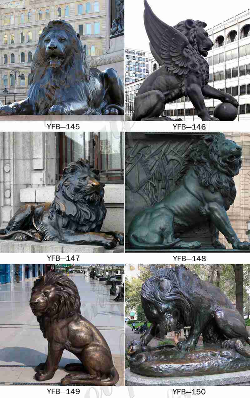 Bronze Family Lion Statue BOKK-863 - Bronze Lion Statues - 7
