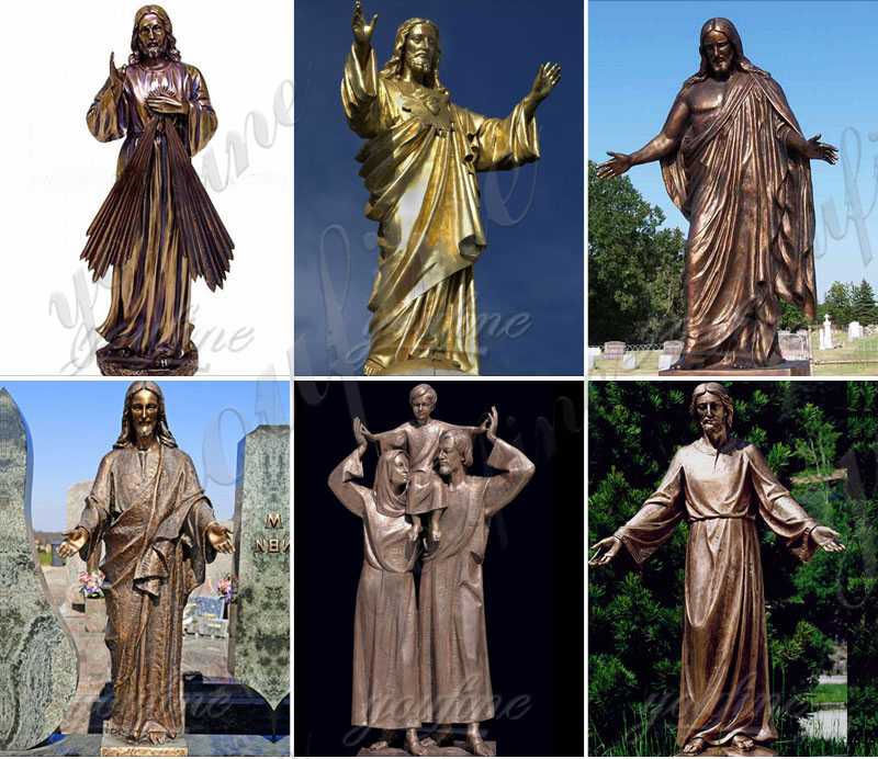 Antique Large Outdoor Bronze Jesus Garden Statue