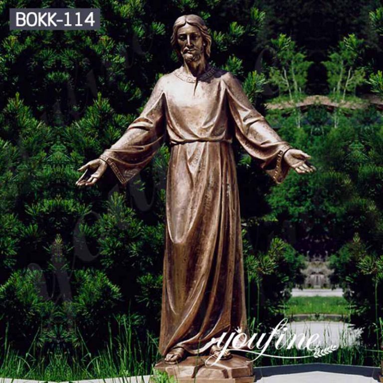 Antique Large Outdoor Bronze Jesus Garden Statue for Sale