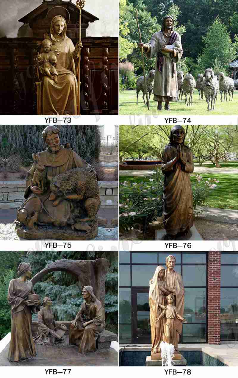 Religious Bronze St Francis of Assisi and Animal Statue for Sale BOKK-122 - Bronze Religious Sculpture - 4