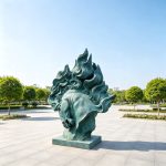 Flowing Mane Horse Head Statue