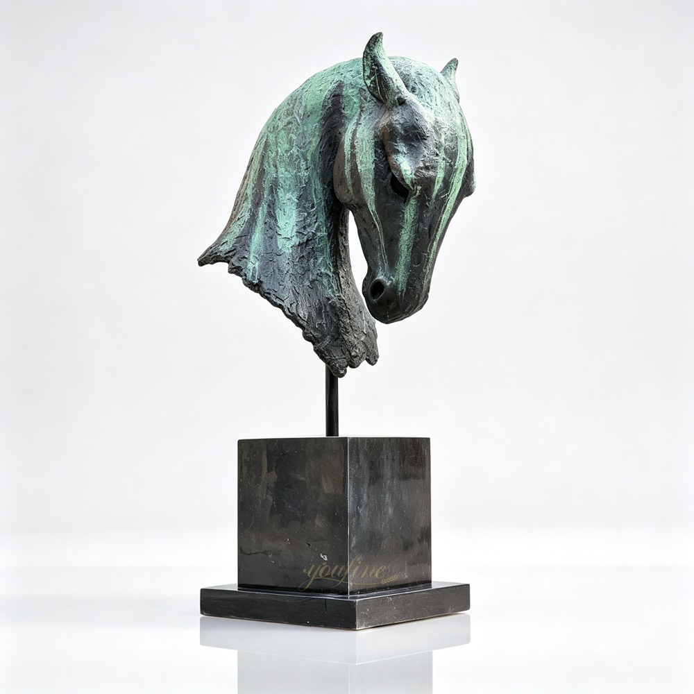 Meditation Large Green Horse Head for Ranch BOKK-907