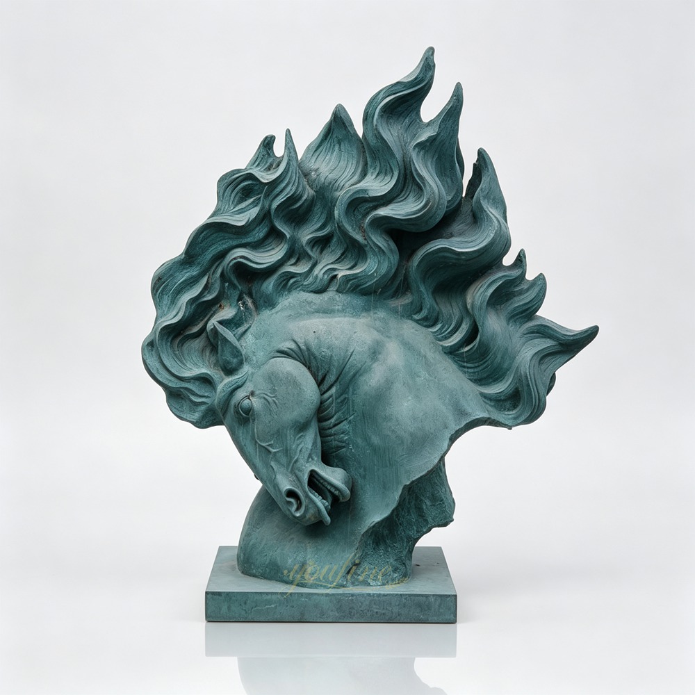 Flowing Mane Large Horse Head Statue Landscape Decor BOKK-905