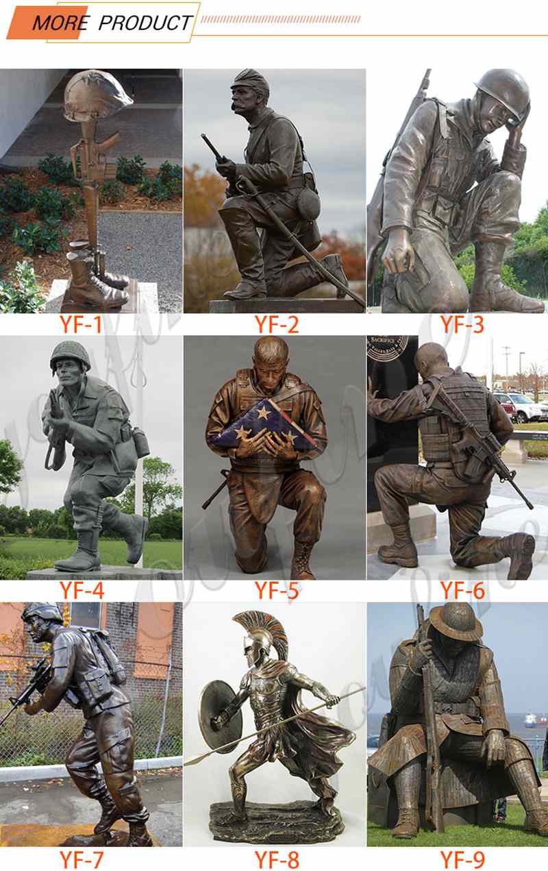 Memorial Outdoor Life Size Bronze Soldier and Girl Statue Suppliers BOKK-195 - Bronze Military Statues - 4