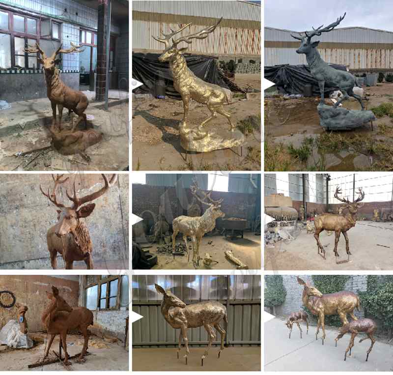 Life Size Outdoor Bronze Moose Garden Statue for Sale BOKK-282 - Bronze Deer Sculpture - 2