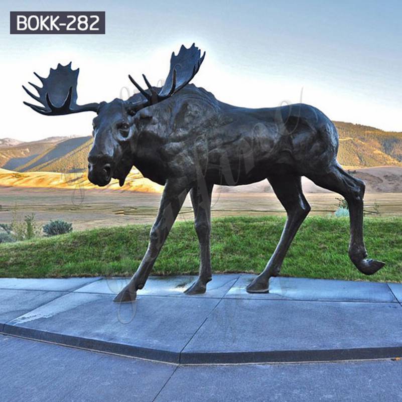 Life Size Outdoor Bronze Moose Garden Statue for Sale
