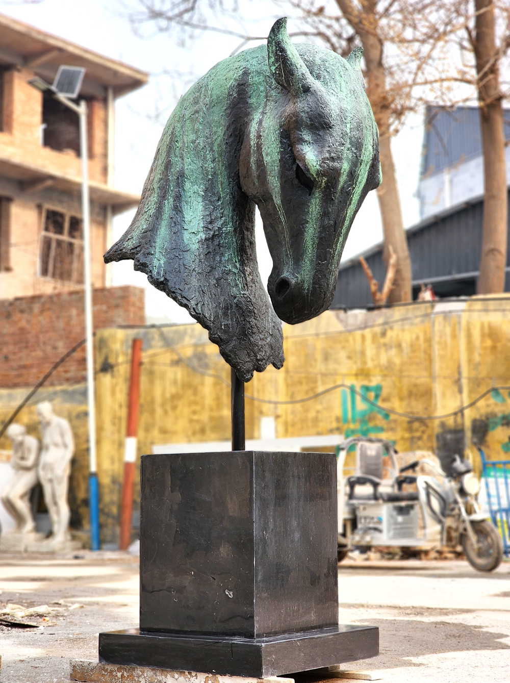 Meditation Large Green Horse Head in our factory