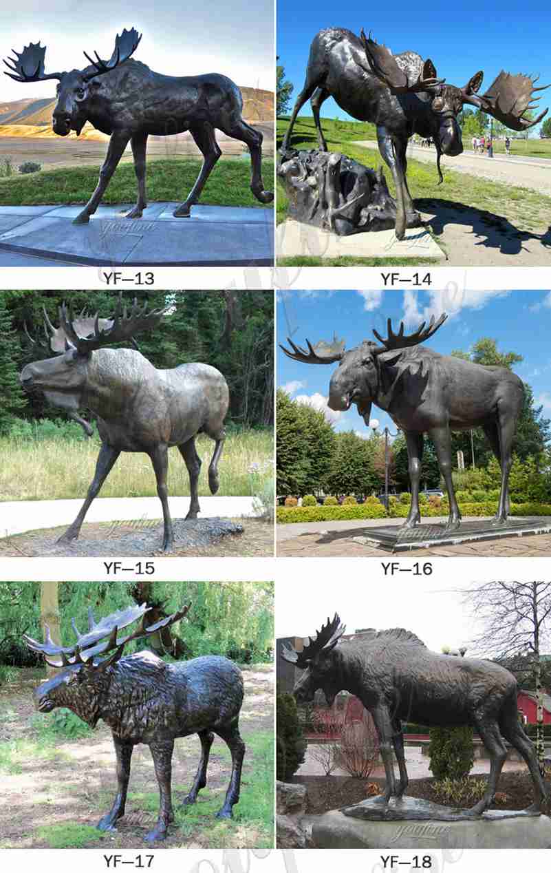 Life Size Outdoor Bronze Moose Garden Statue for Sale BOKK-282 - Bronze Deer Sculpture - 3