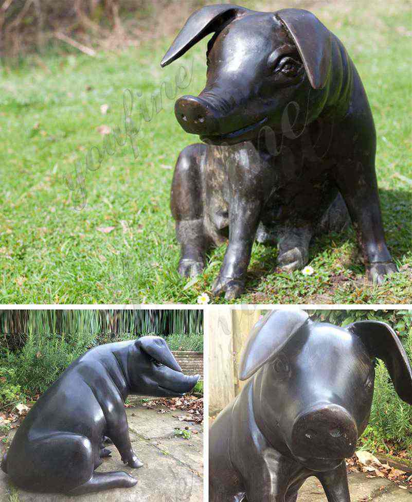 Solid Bronze Wild Boar Statue on Sale