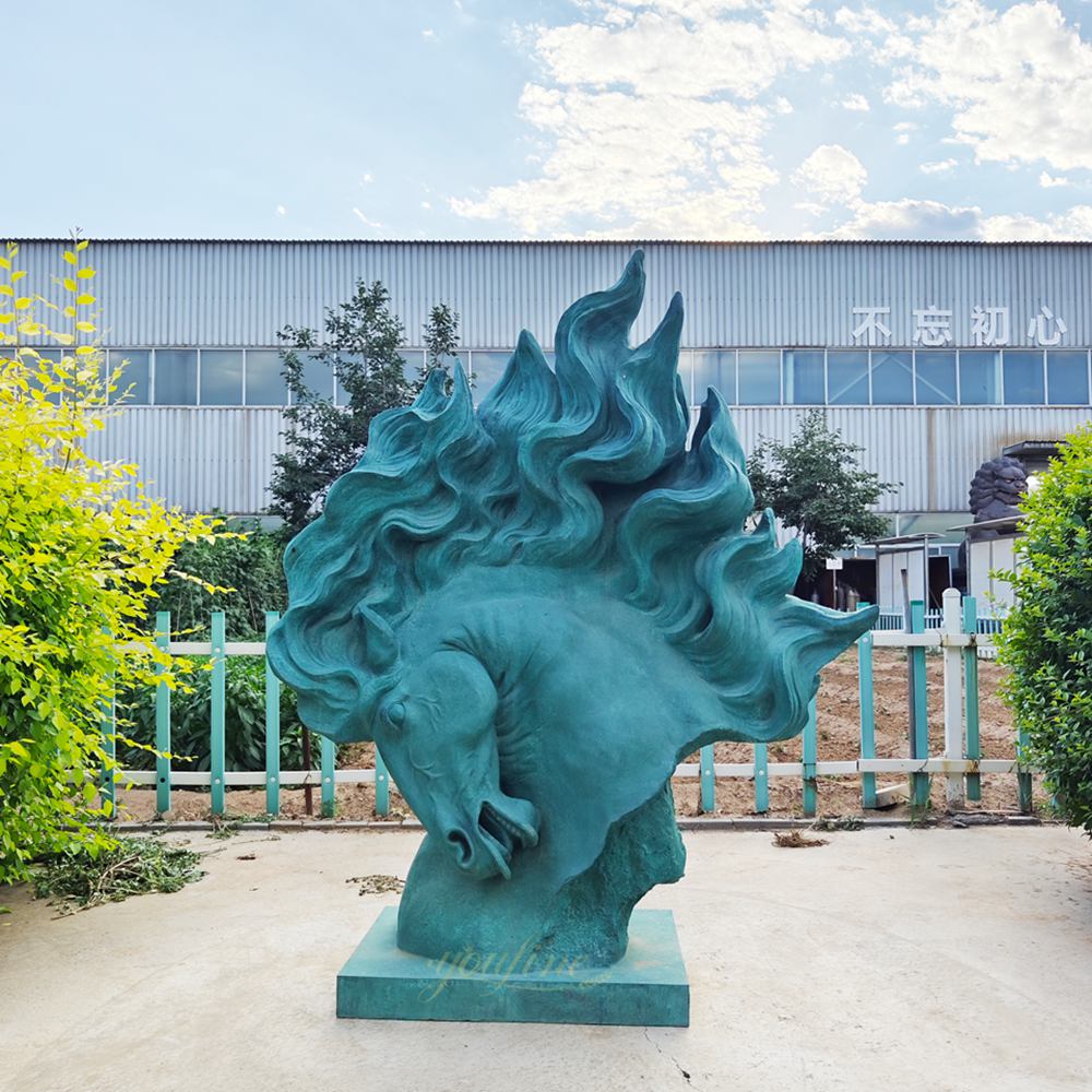 bronze Large Horse Head Statue in our factory
