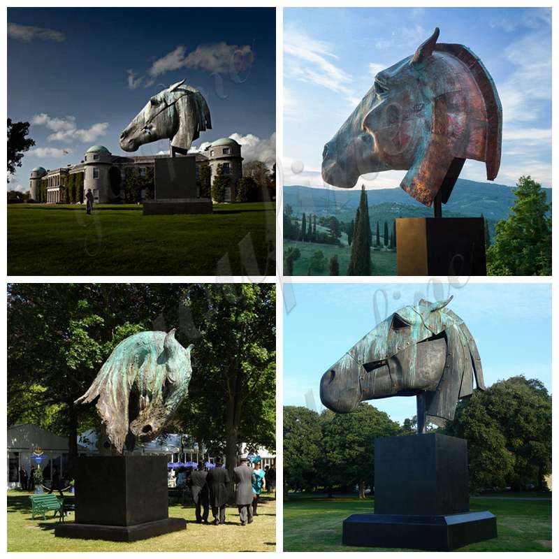 Giant Horse Head Sculpture by Nic Fiddian Large Bronze Horse Statues for Sale BOKK-906 - Bronze Animal Sculpture - 2