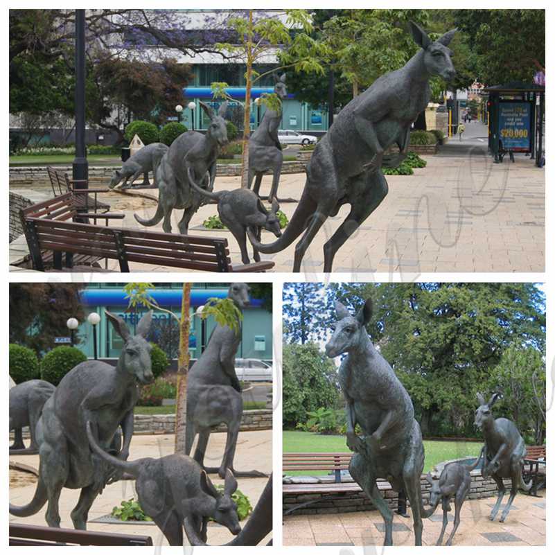 Life Size Garden Bronze Jumping kangaroo Statues for Sale BOKK-897 - Bronze Animal Sculpture - 1