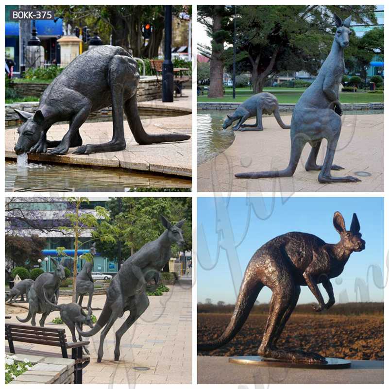 Life Size Garden Bronze Jumping kangaroo Statues for Sale BOKK-897 - Bronze Animal Sculpture - 2