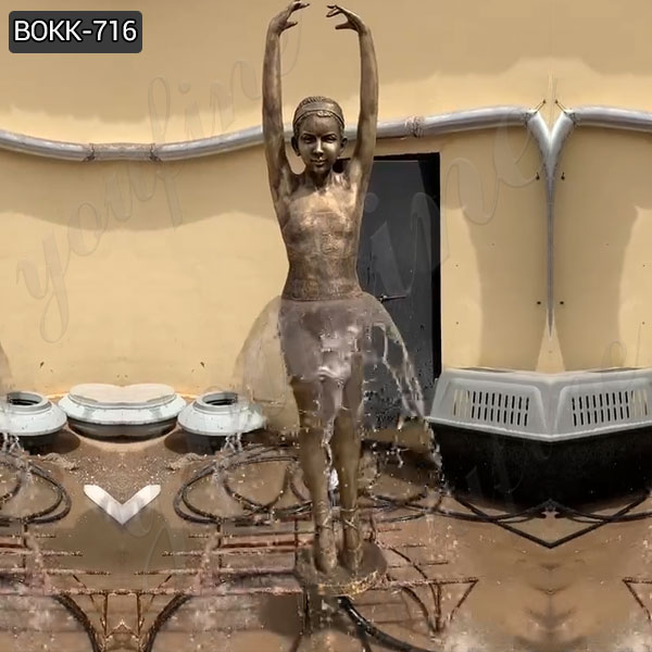 Ballet Girl Bronze Water Fountain Statues Garden Decor for Sale