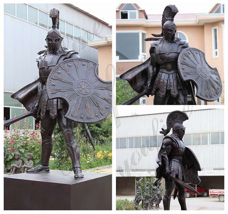 Bronze Spartan Warrior Statue Life Size Military Bronze Statue for Sale BOKK-923 - Bronze Military Statues - 1