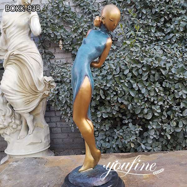 Custom Life Size Bronze Girl Statue for Garden Decor for Sale