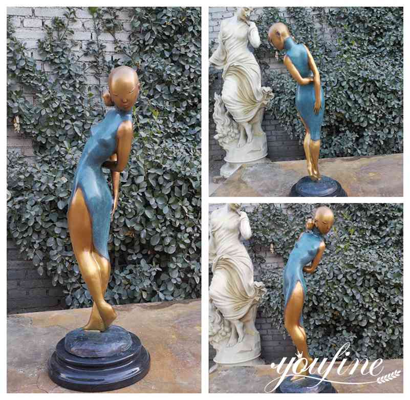 Custom Made Life Size Bronze Girl Statue for Garden Decor for Sale