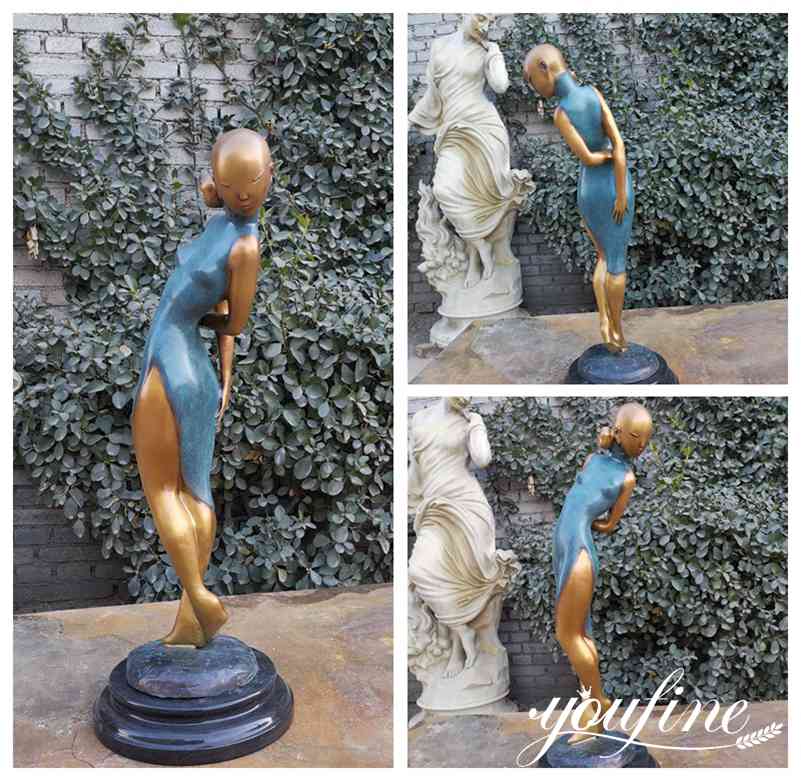 Custom Made Life Size Bronze Girl Statue for Garden Decor for Sale BOKK-938 - Bronze Figure Sculpture - 1